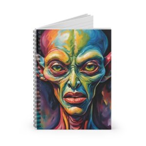 Expressionist Alien Portrait Spiral Notebook IS_3888