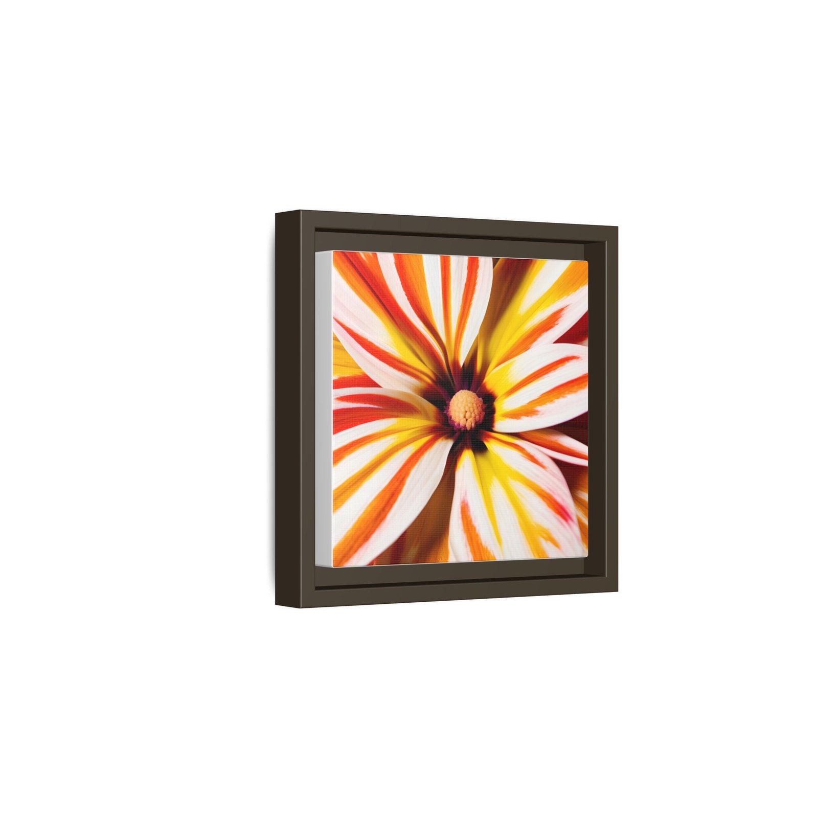 IS_4875 Framed Floral Canvas Wall Art — Vibrant Orange & Yellow Dahlia Print - Image 8