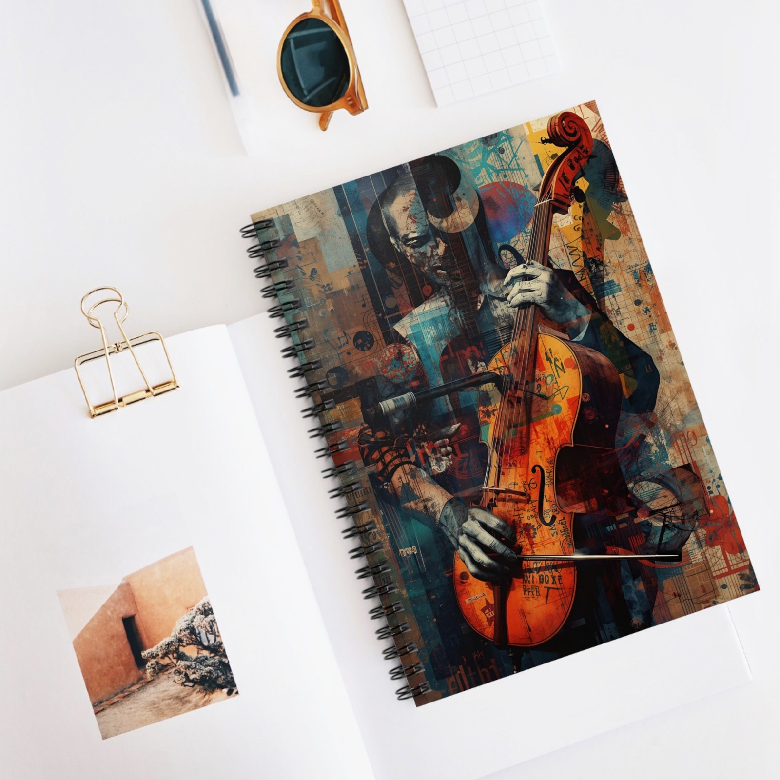IS_6406 Cello Player Spiral Notebook - Image 5