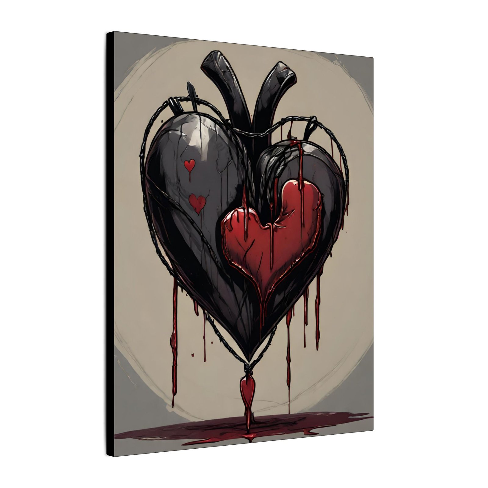 Gothic Black Heart Matte Canvas 16x20" - Image 4