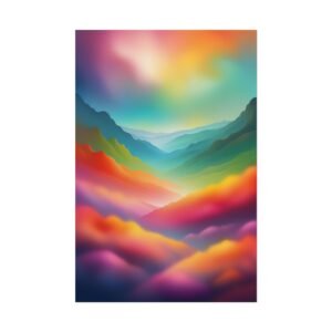 Vibrant Mountain Landscape Rolled Poster