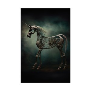 IS_4825 Unicorn Skeleton Rolled Poster
