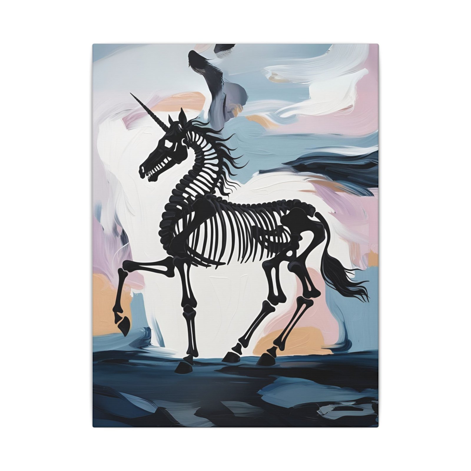 Magical Unicorn Skeleton Matte Canvas 9x12"