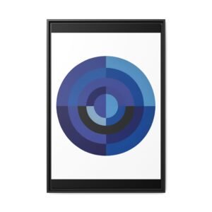 Suprematism Blue Geometric Circles Matte Canvas FRAMED 24x36"