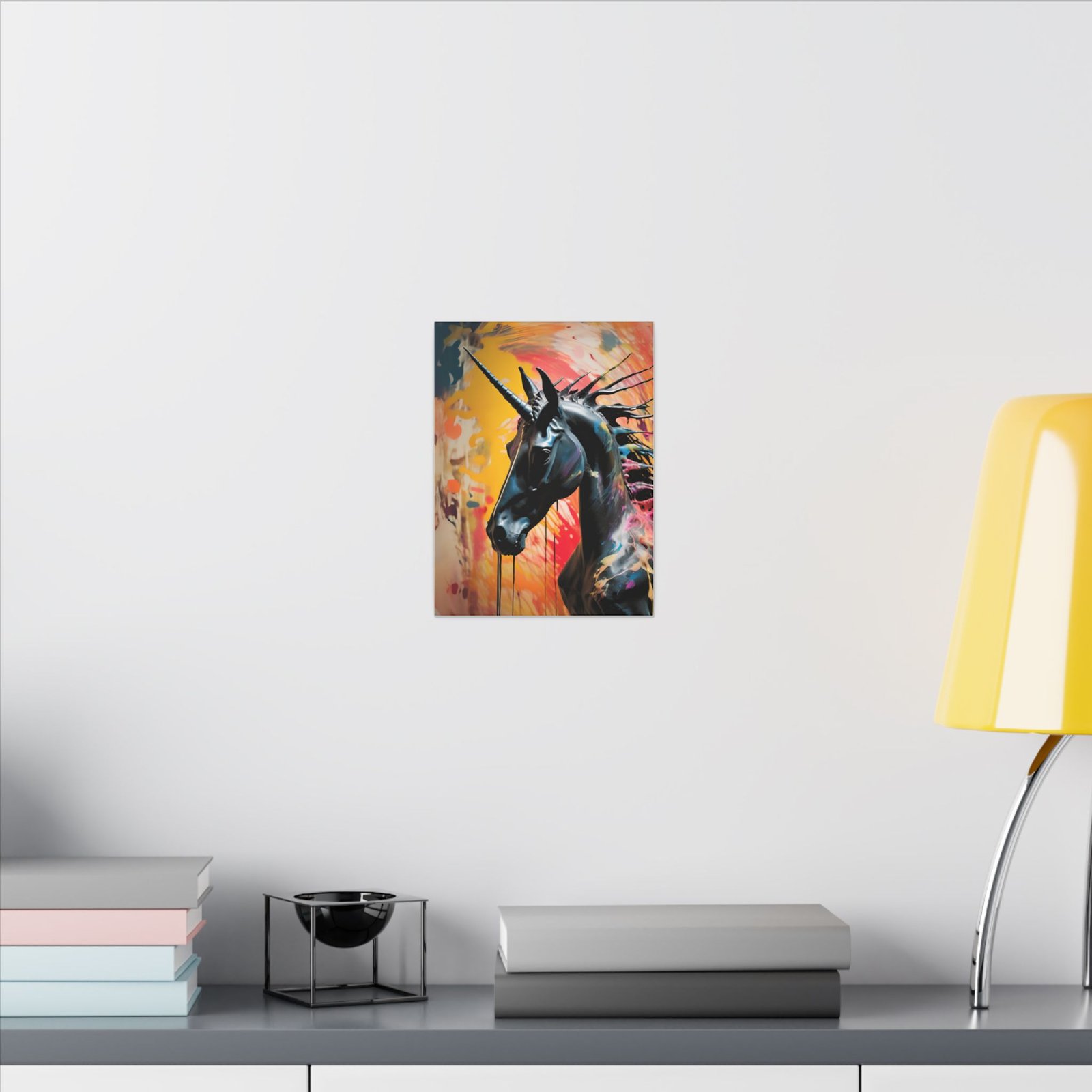 Paint Dripping Unicorn Canvas 9x12" - Image 3
