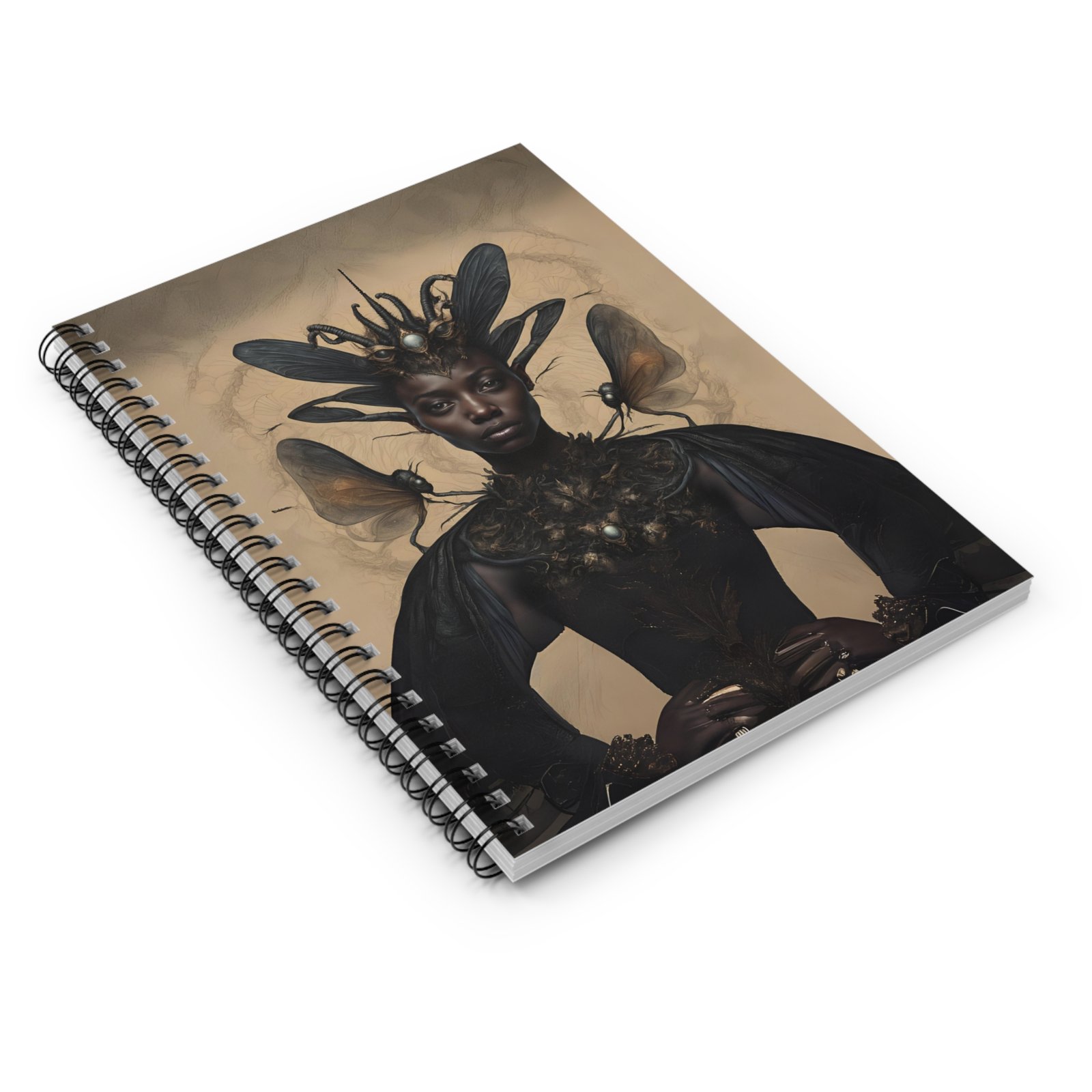 Black Celestial Monarch Portrait Spiral Notebook - Image 3