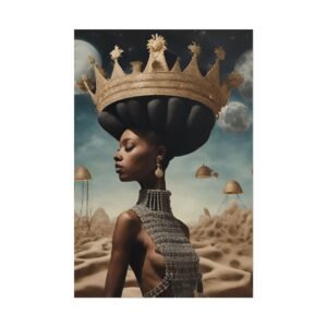 Surreal Black Celestial Queen Portrait Rolled Poster