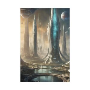 Futuristic Sci-Fi Landscape Rolled Poster