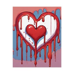IS_1297 Dripping Heart Rolled Poster