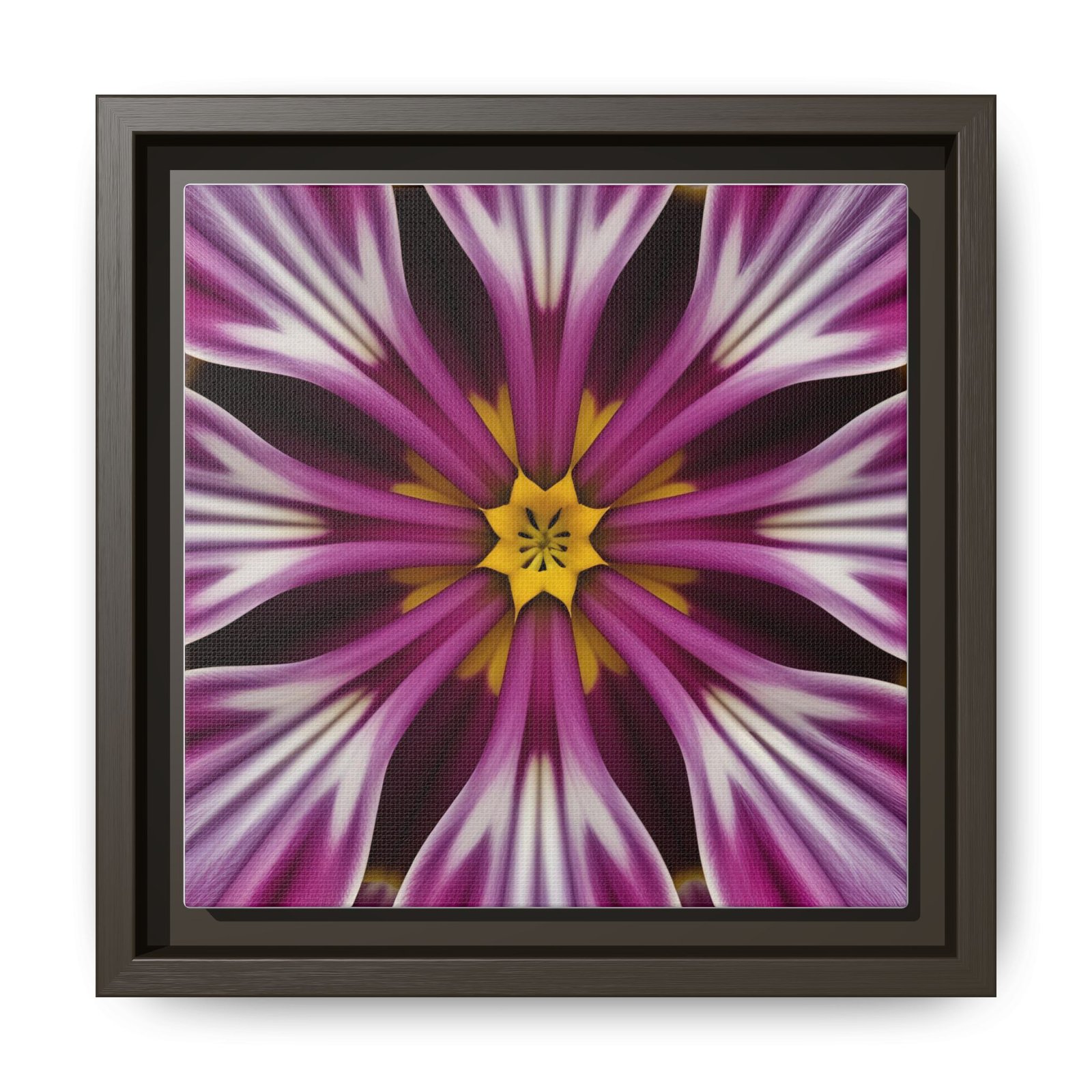 IS_4867 Floral Kaleidoscope Matte Canvas Framed Wall Art - Image 4