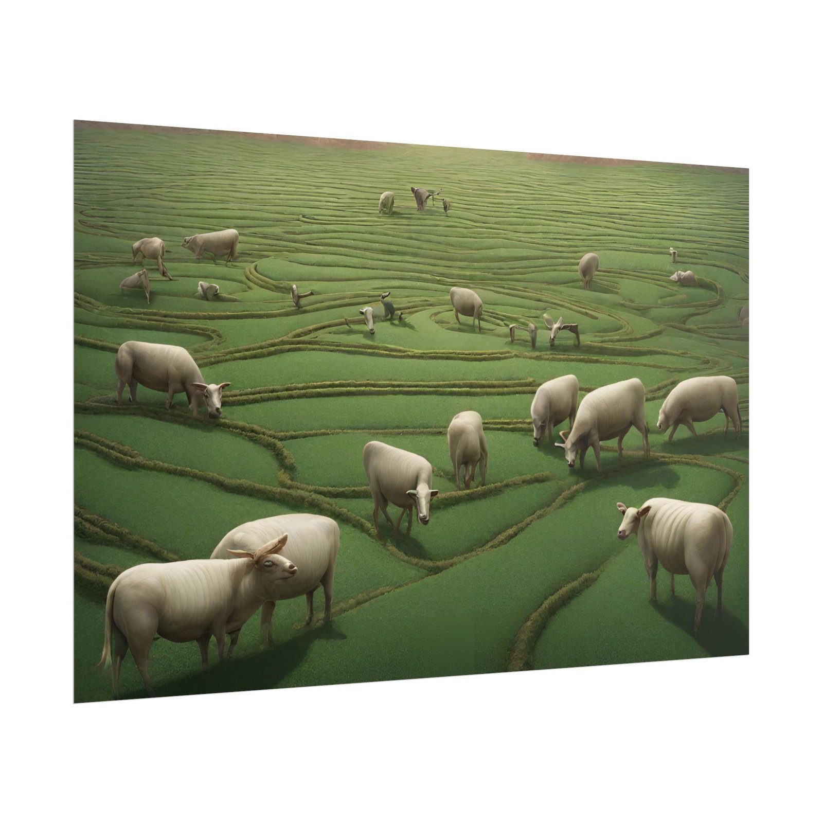 Serene Pastoral Farm Landscape Rolled Poster - Image 2