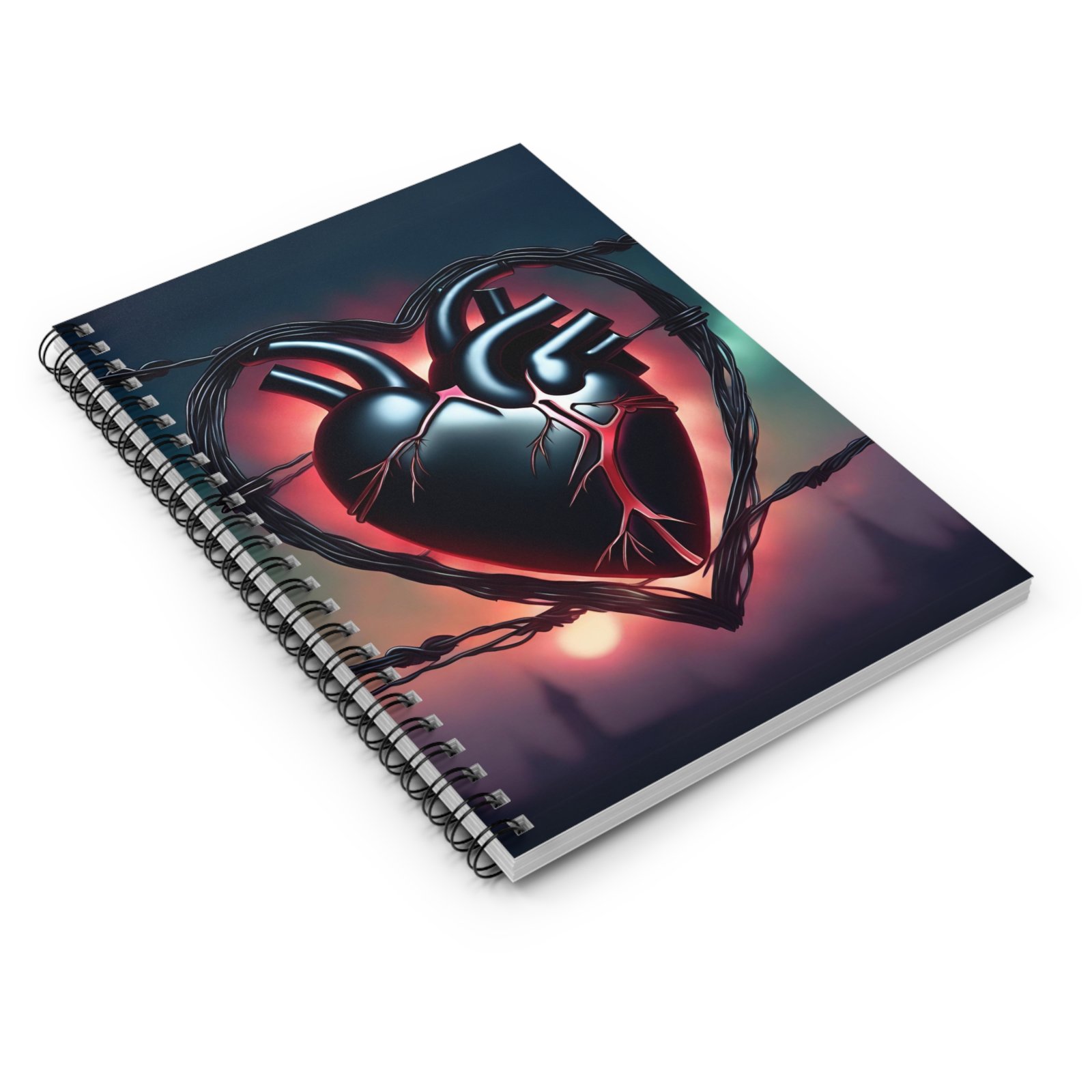 IS_1261 Black Heart Spiral Notebook - Image 3