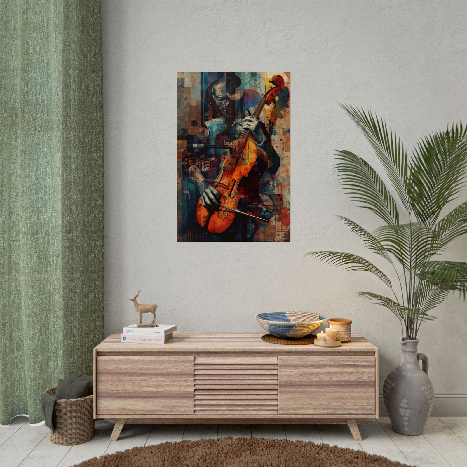IS_6406 Violinist Abstract Music Rolled Poster - Image 4