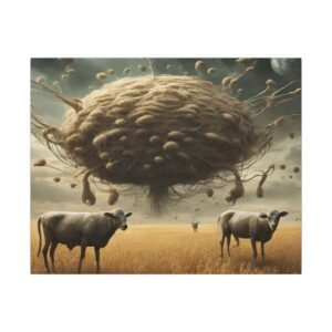 Minimalist Surreal Cow Canvas 20x16"