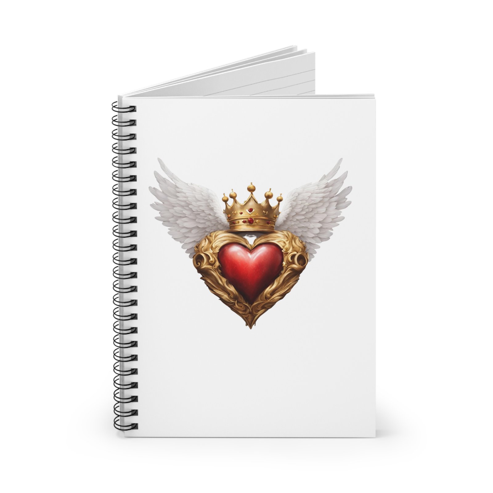 IS_1271 Crowned Heart with Wings Spiral Notebook