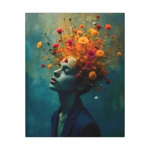 Surreal Floral Portrait Matte Canvas 16x20"