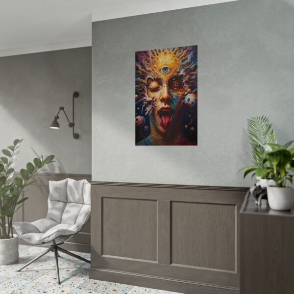 IS_6617 Psychedelic Third Eye Rolled Poster - Surreal Cosmic Face Art ...