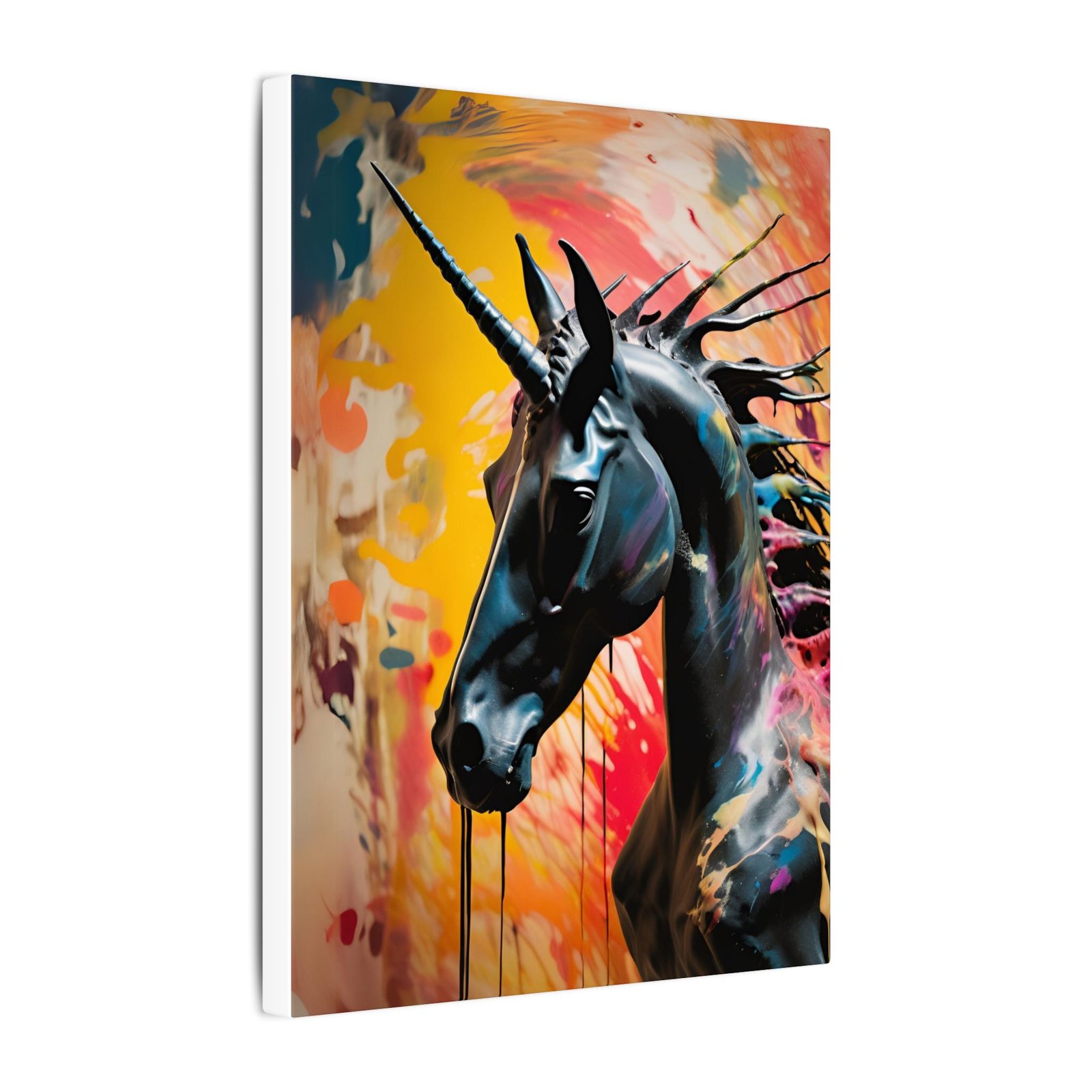 Paint Dripping Unicorn Canvas 9x12" - Image 4