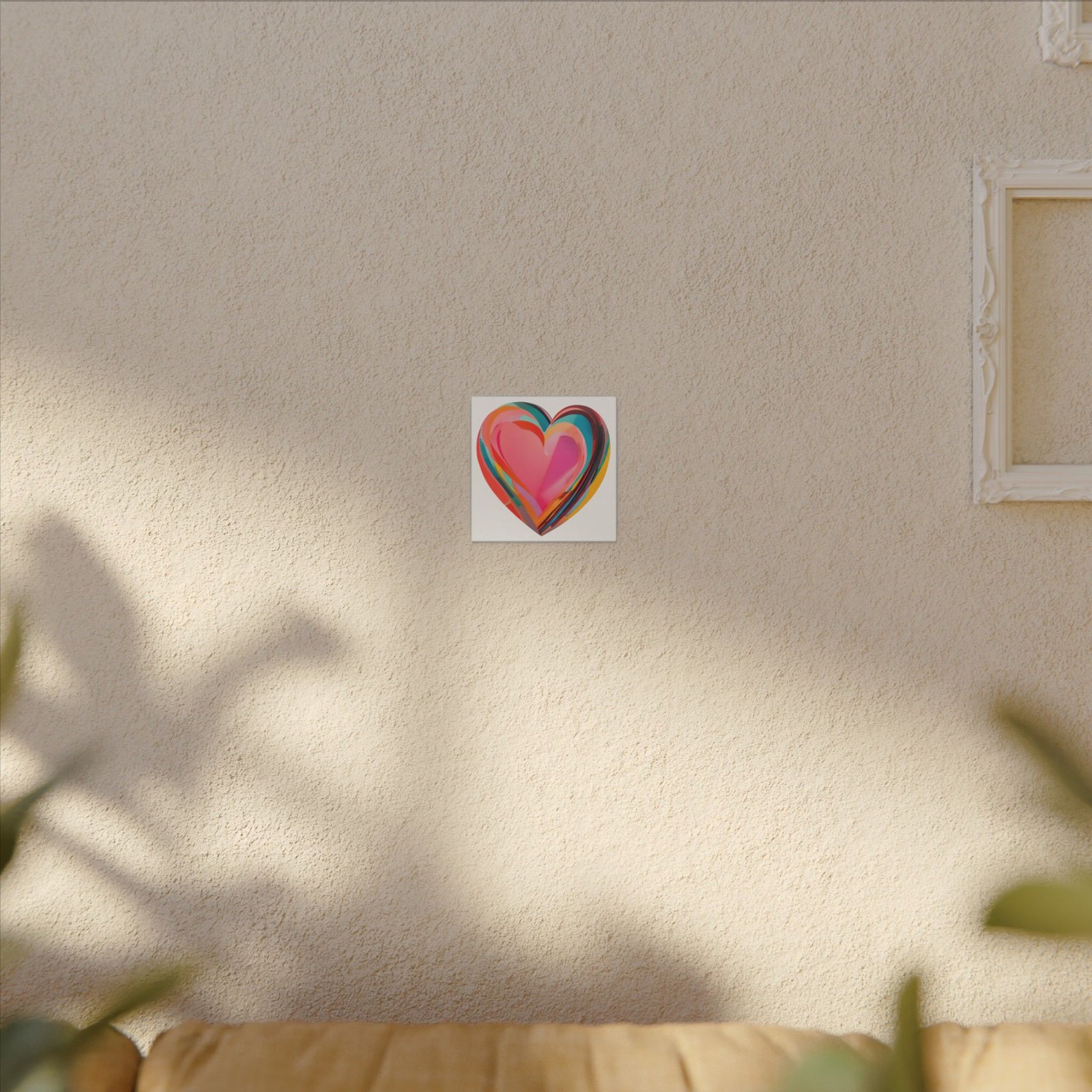 IS_4169 Colorful Heart Canvas Print — Abstract Multi-Color Heart Wall Art - Image 3