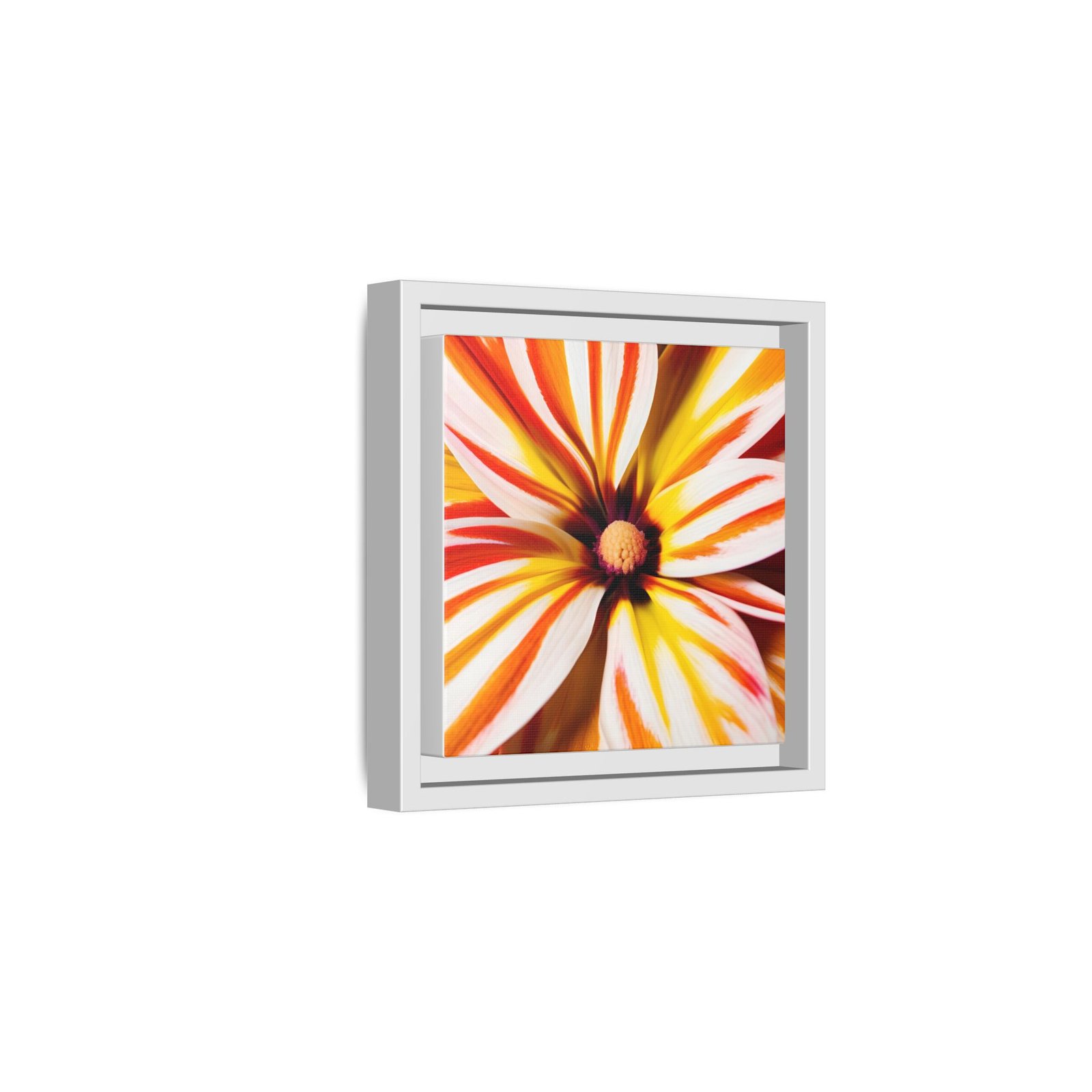IS_4875 Framed Floral Canvas Wall Art — Vibrant Orange & Yellow Dahlia Print - Image 2