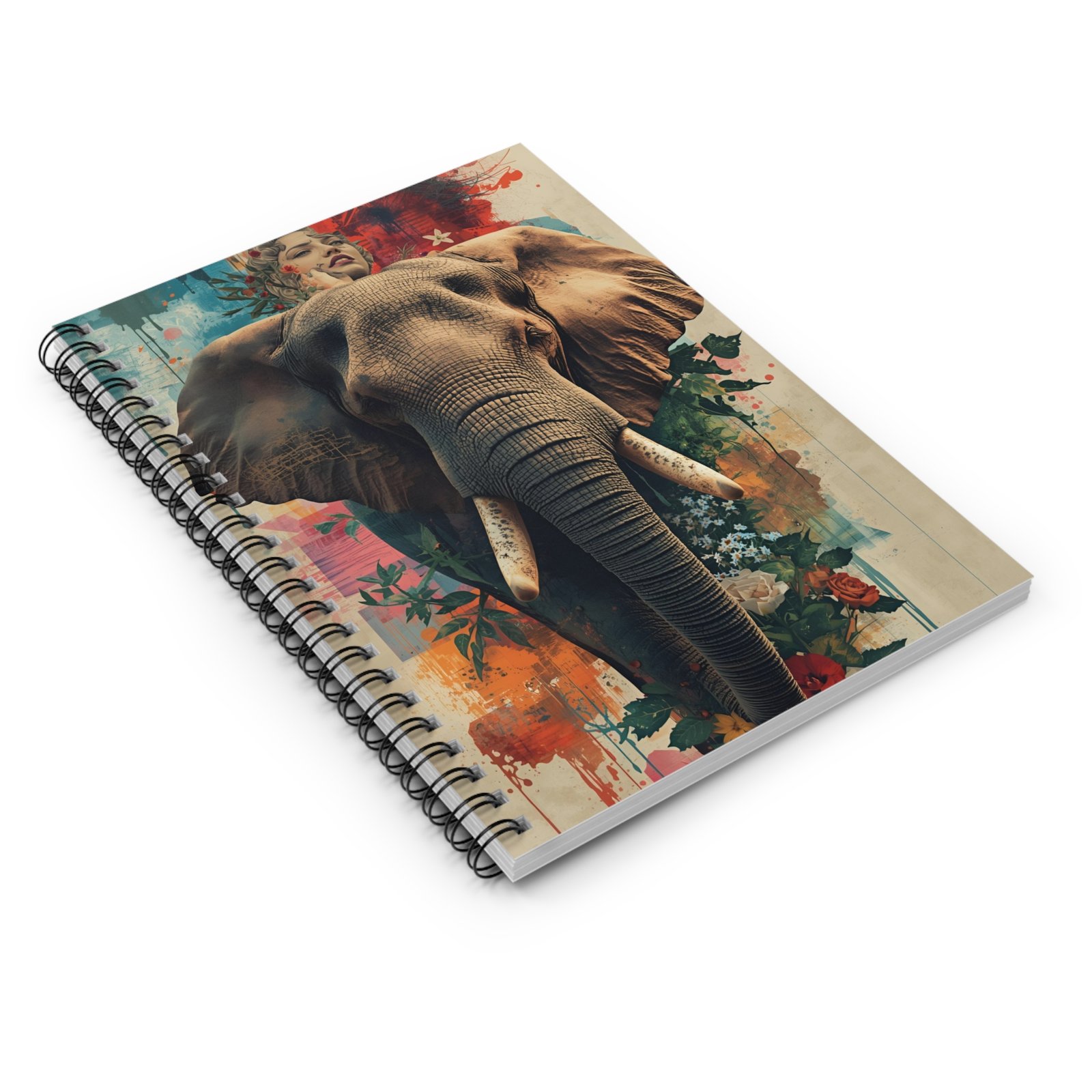 IS_6493 Elephant Wildlife Portrait Spiral Notebook - Image 3