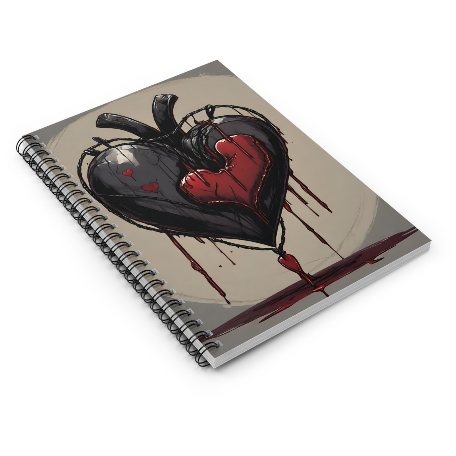 IS_1269 Black Heart Spiral Notebook - Image 3