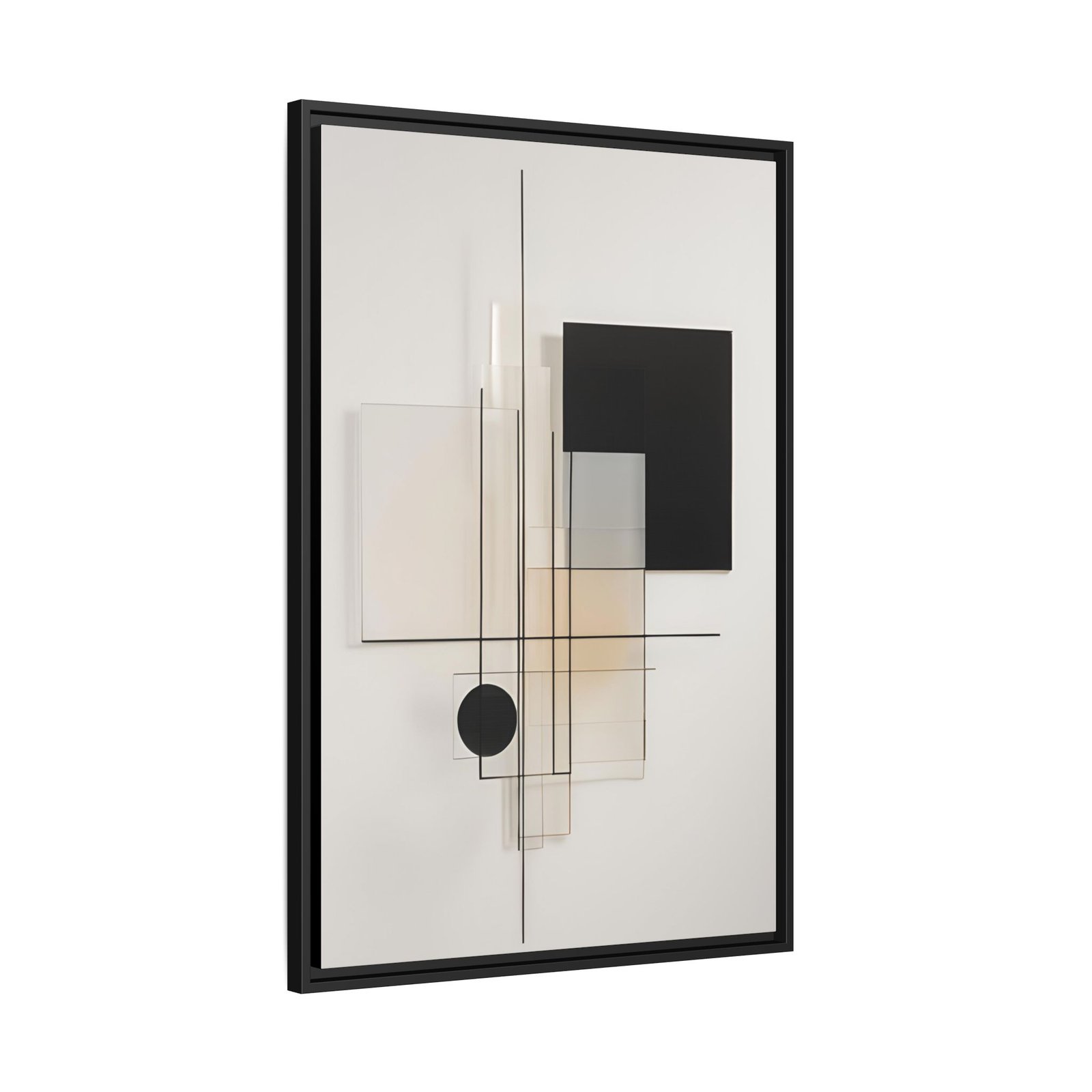 Suprematism Minimal Neutral Abstract Geometric Canvas Framed 24x36" - Image 2