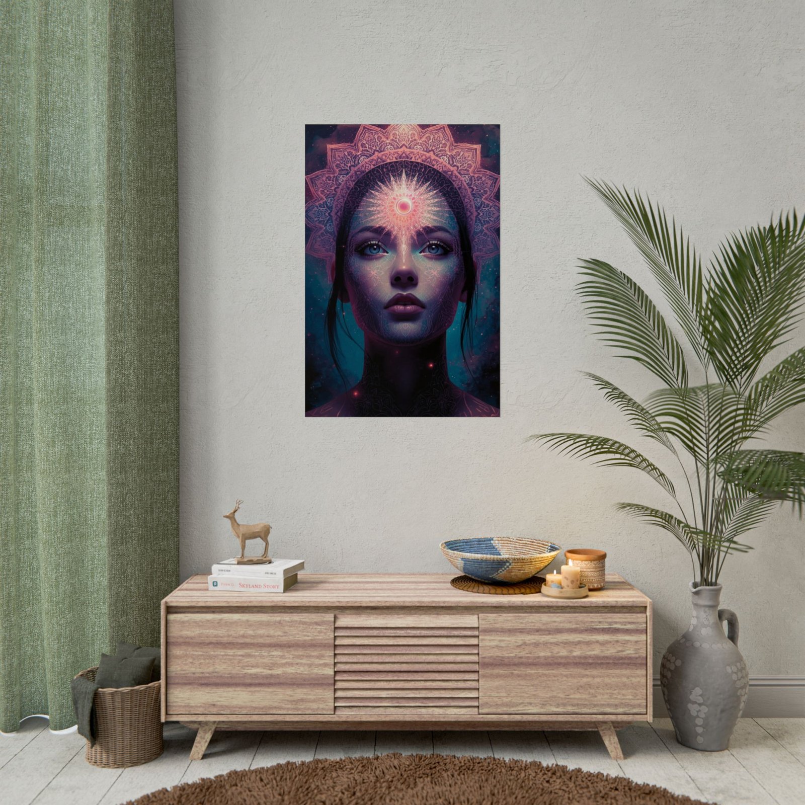 IS_6573 Mystic Third Eye Rolled Poster — Boho Spiritual Wall Art - Image 4