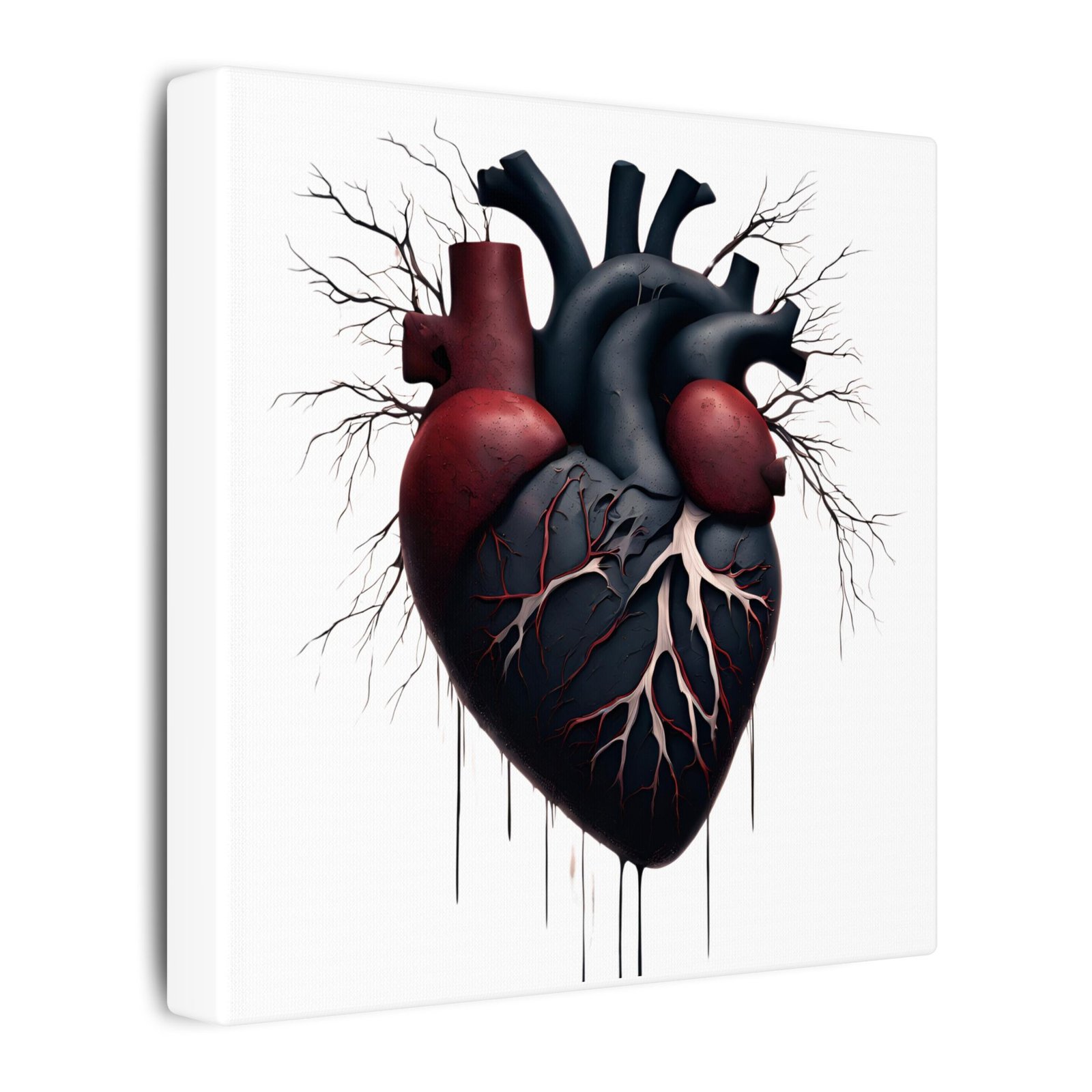 IS_4186 Anatomical Heart Canvas Print — Dark Gothic Medical Art on Matte Stretched Canvas - Image 2