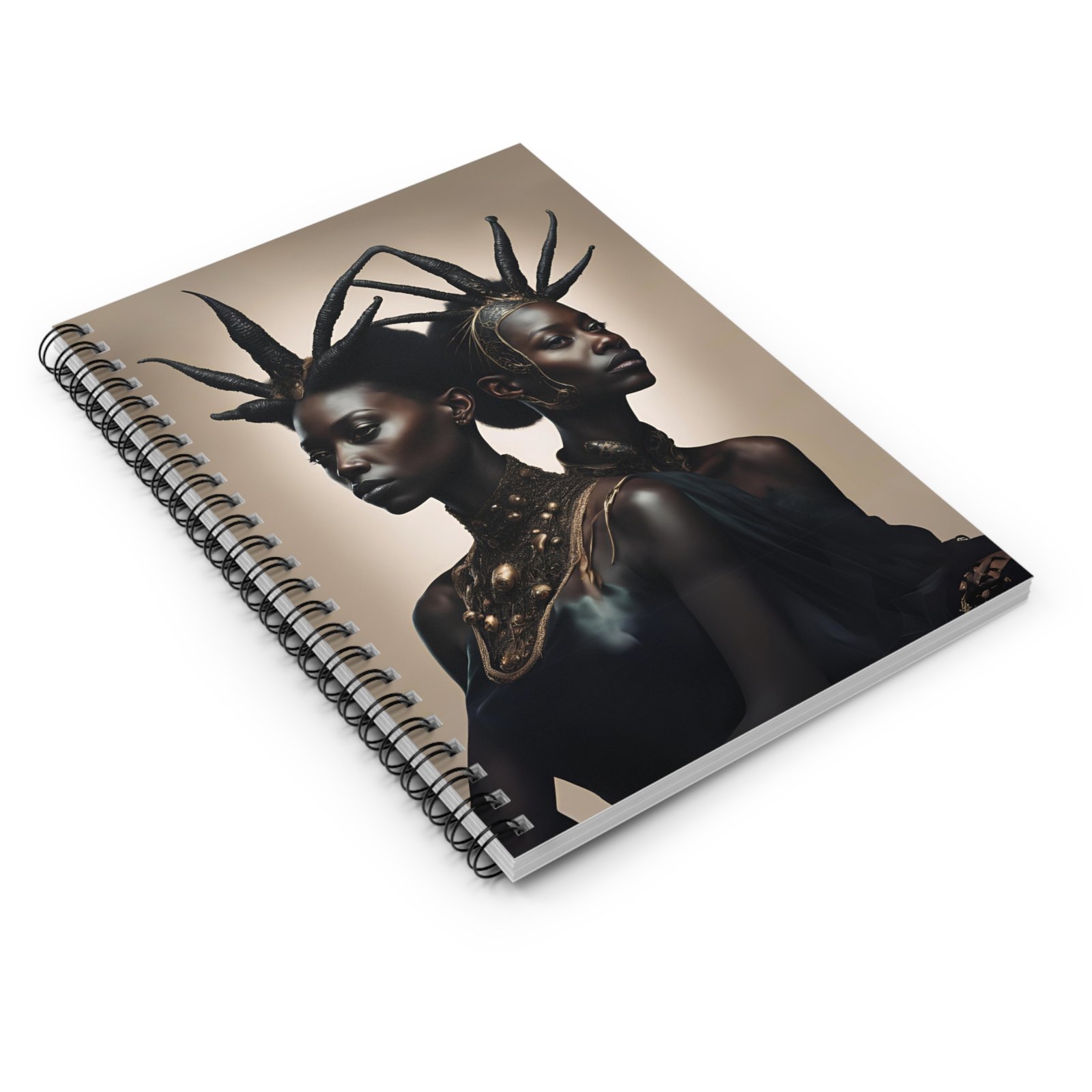 Black Twin Celestial Queens Spiral Notebook - Image 3