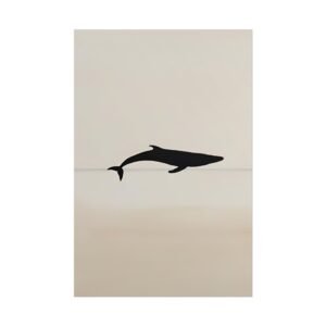 Minimalist Whale Silhouette Rolled Poster