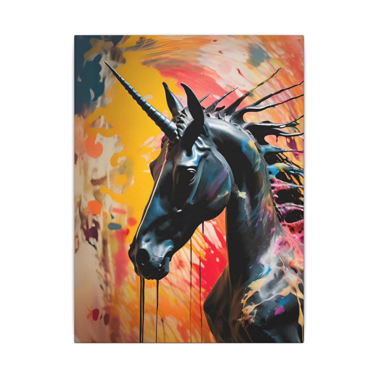 Paint Dripping Unicorn Canvas 9x12"