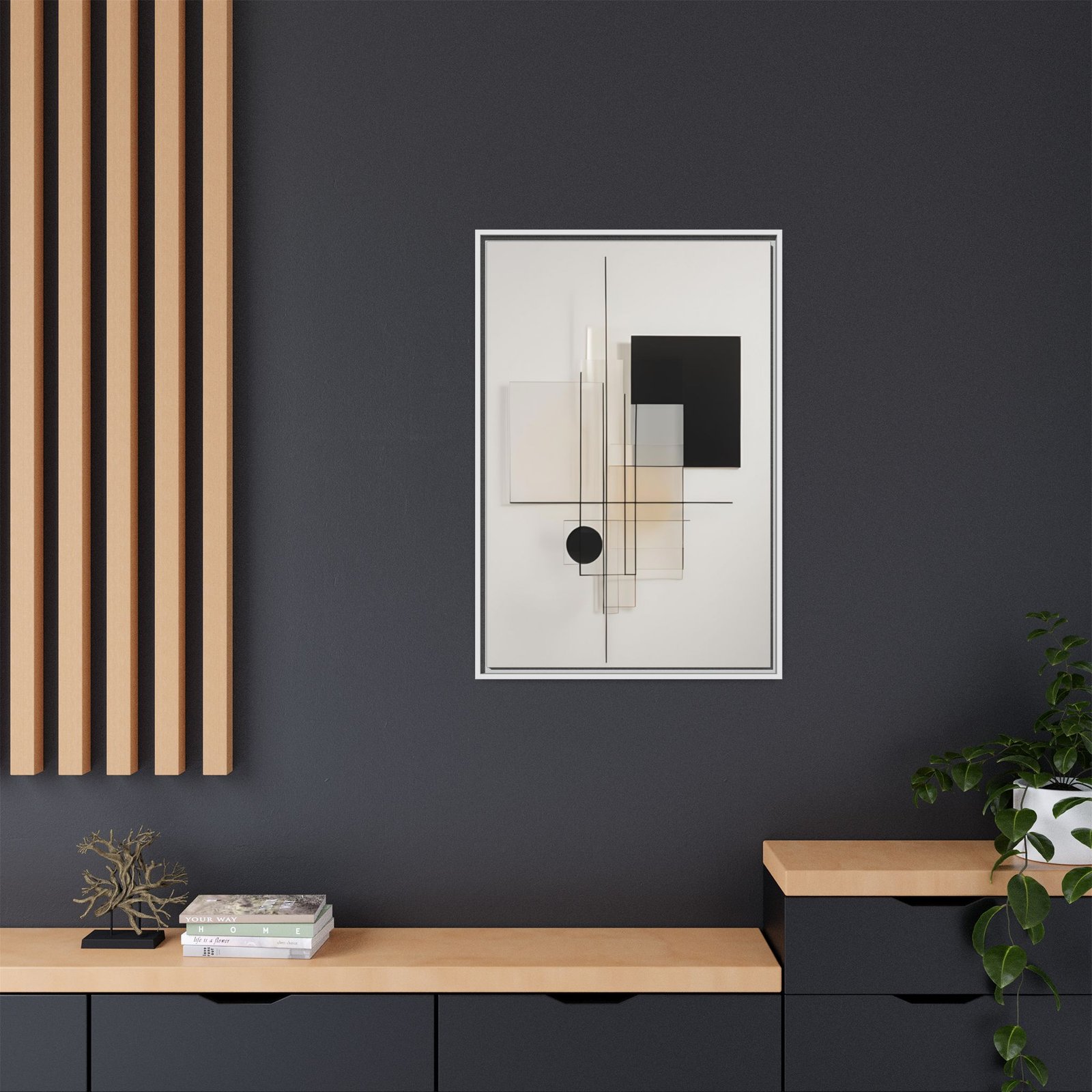 Suprematism Minimal Neutral Abstract Geometric Canvas Framed 24x36" - Image 8