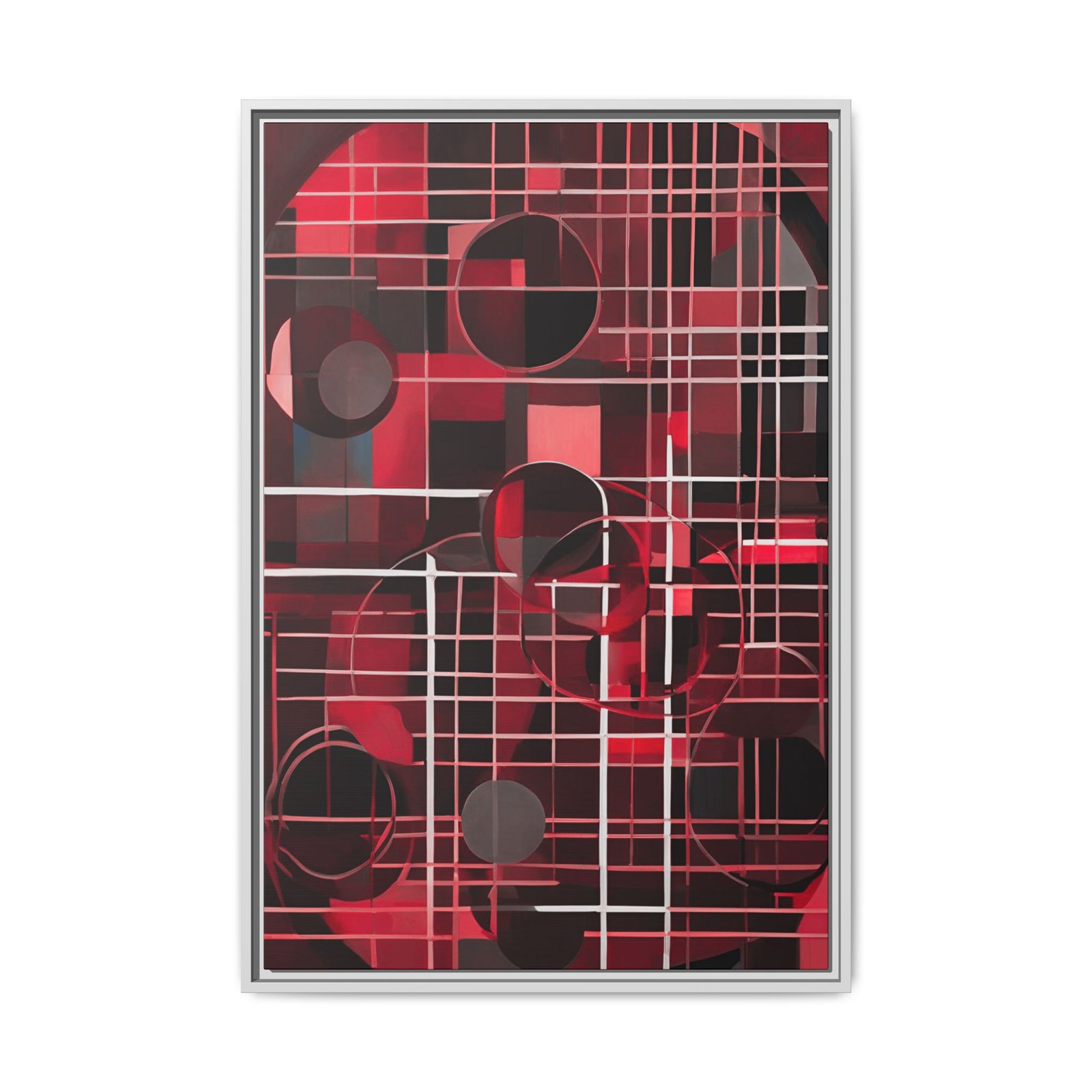 Suprematism Abstract Red Geometric Canvas FRAMED 24x36" - Image 5