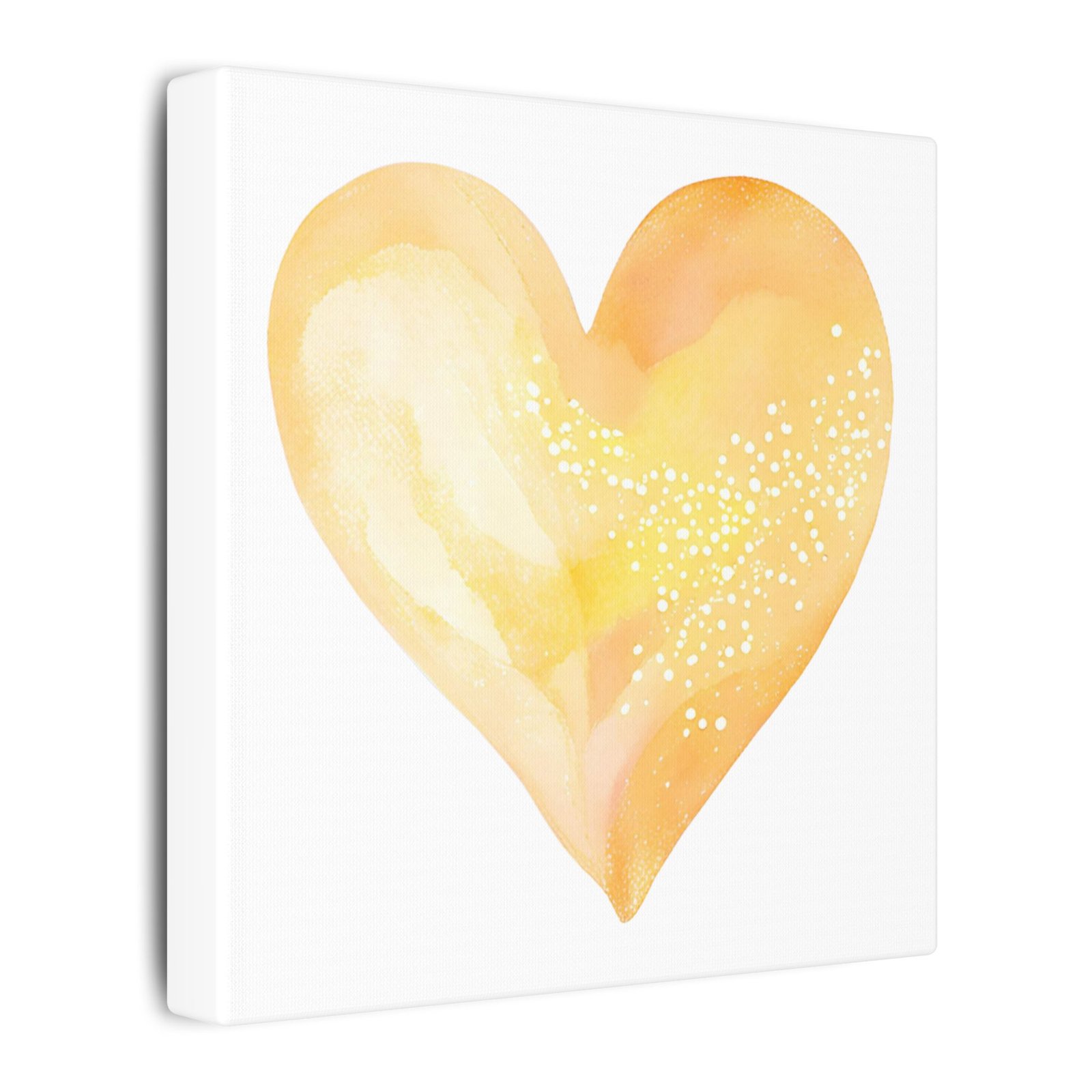 IS_4229 Golden Watercolor Heart Canvas - Matte Stretched Wall Art - Image 2