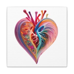 IS_4152 Colorful Abstract Heart Canvas — Vibrant Heart Art Print