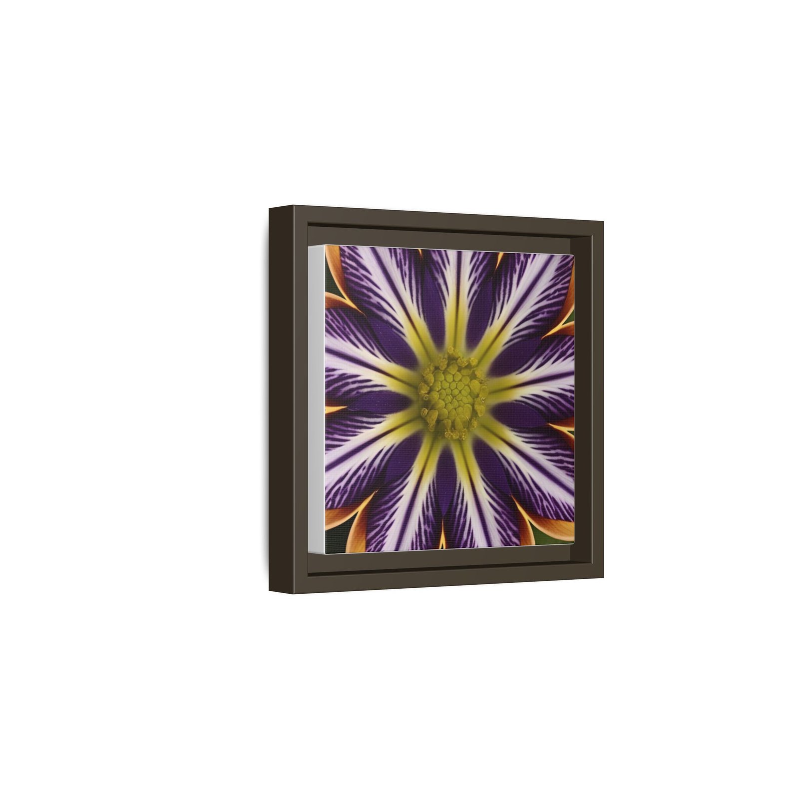 IS_4855 Framed Floral Burst Matte Canvas Print — Purple & Yellow Starburst Wall Art - Image 8