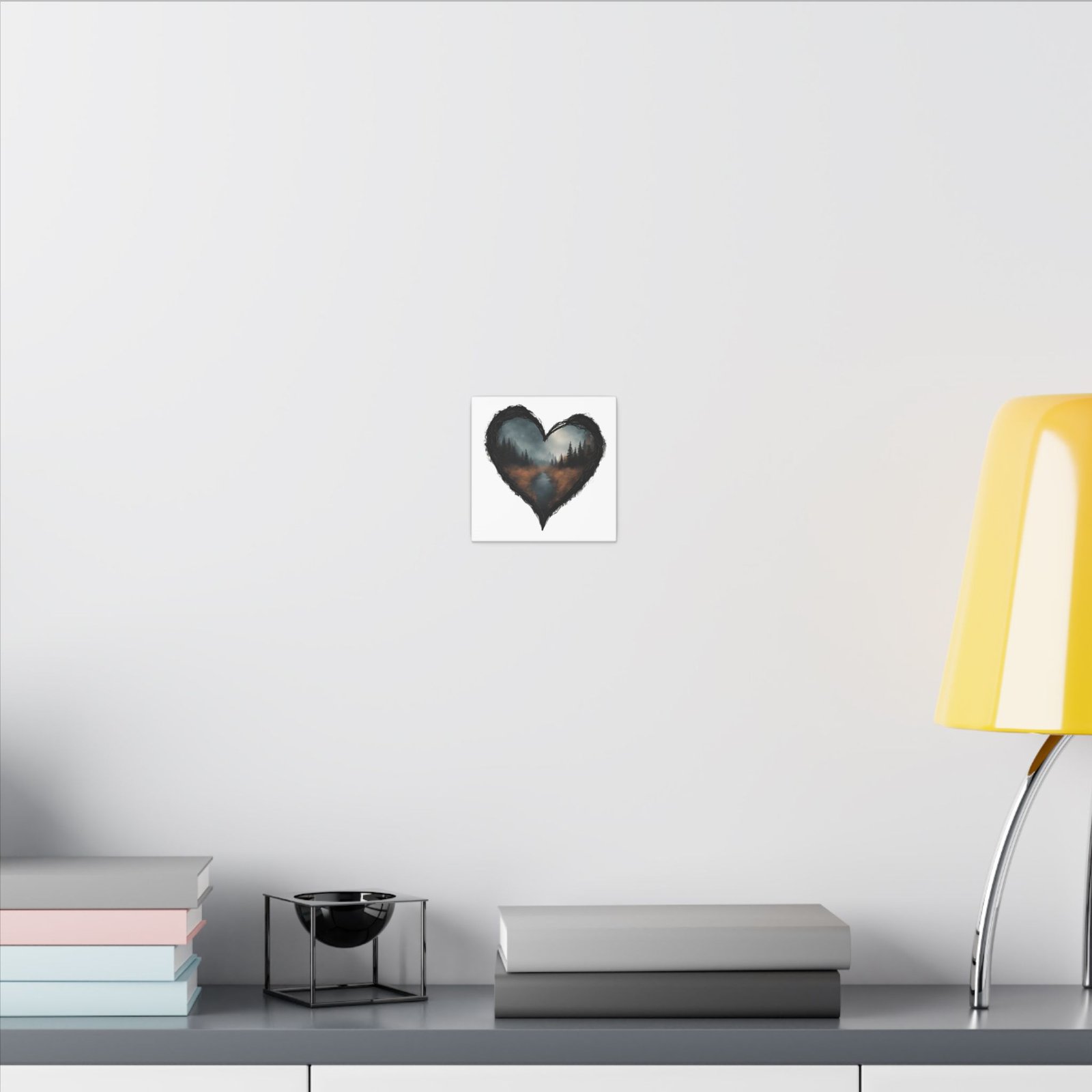 IS_4187 Forest Heart Matte Canvas Wall Art — Moody Landscape Heart Print - Image 4