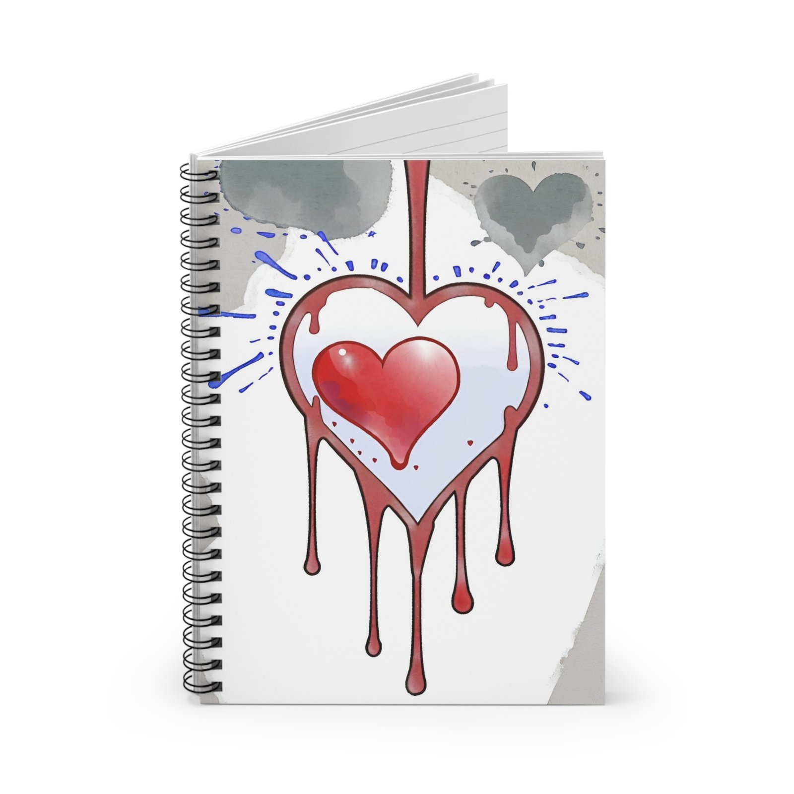 Dripping Wet Heart Spiral Notebook