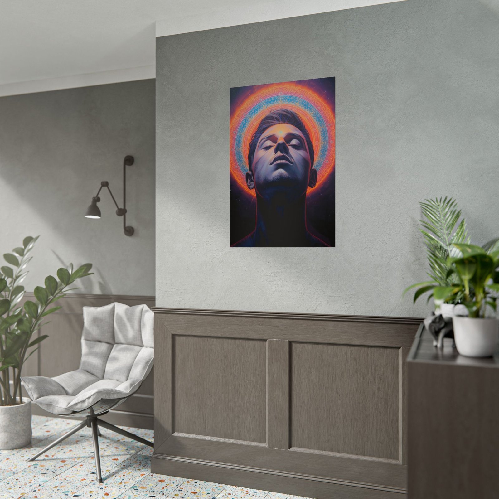IS_6578 Neon Halo Portrait Rolled Poster - Image 4