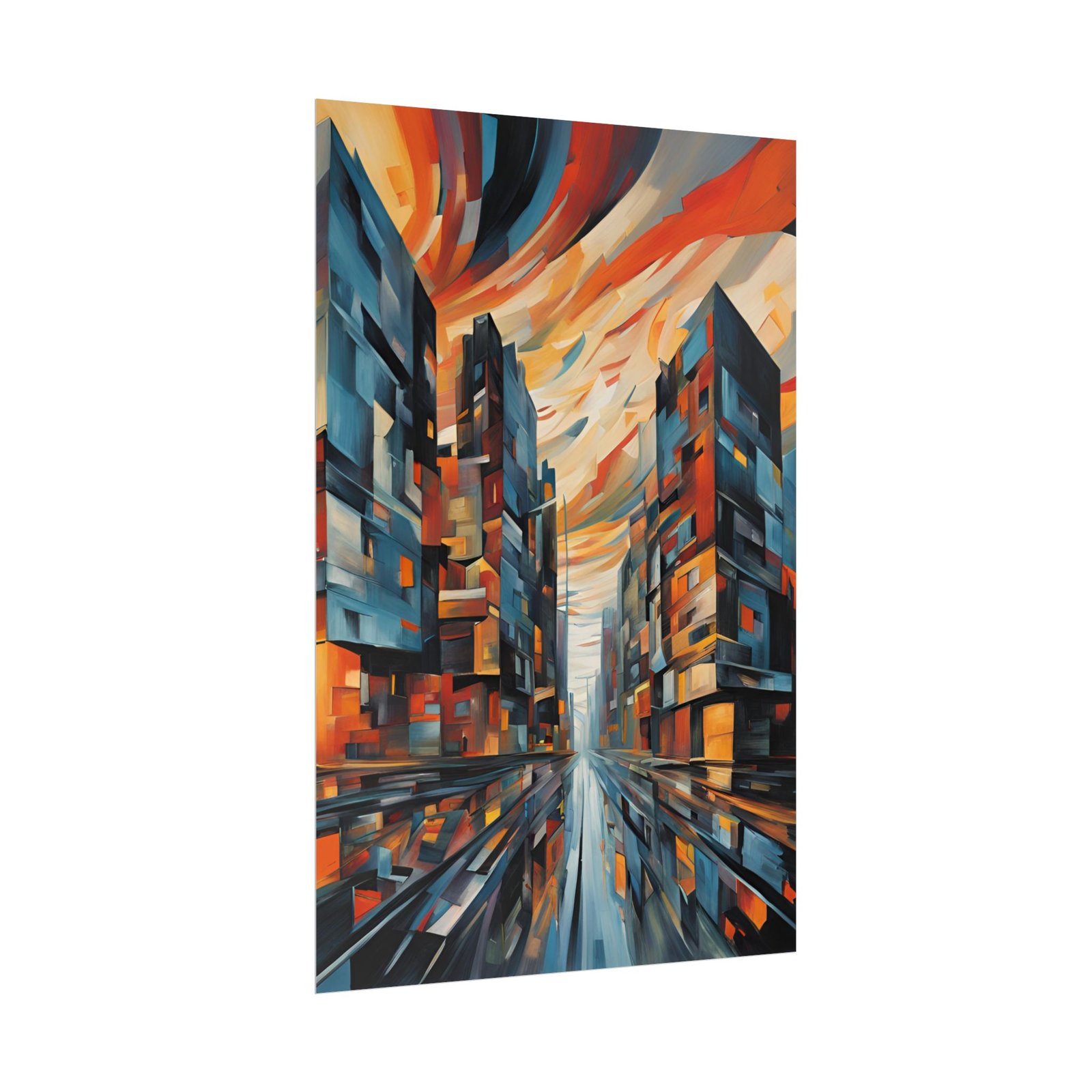IS_3884 Expressionist Cityscape Rolled Posters - Image 3