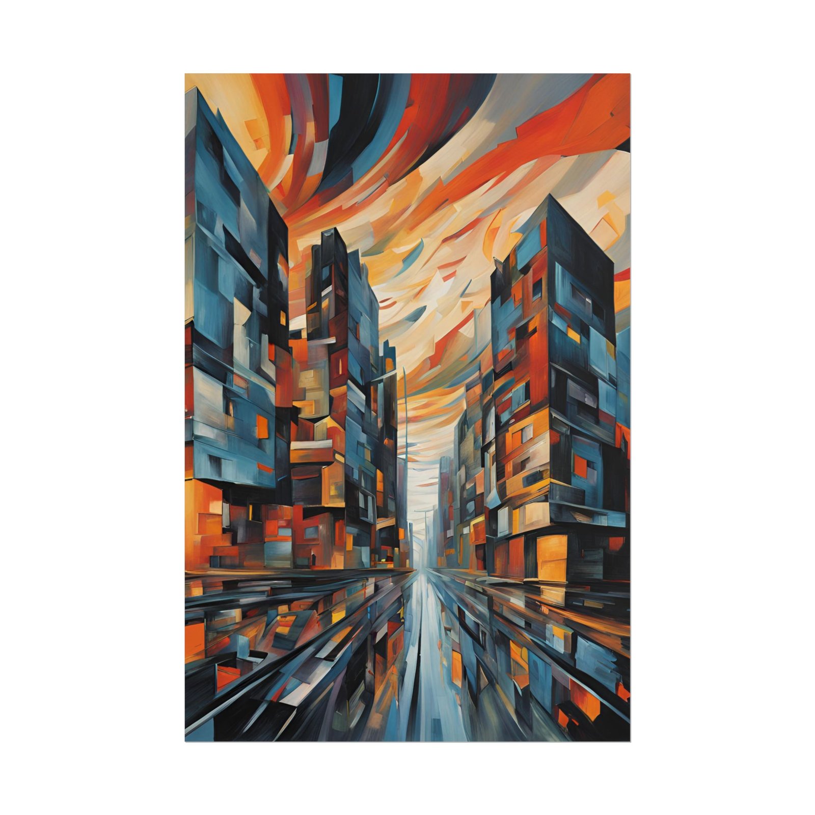 IS_3884 Expressionist Cityscape Rolled Posters - Image 5