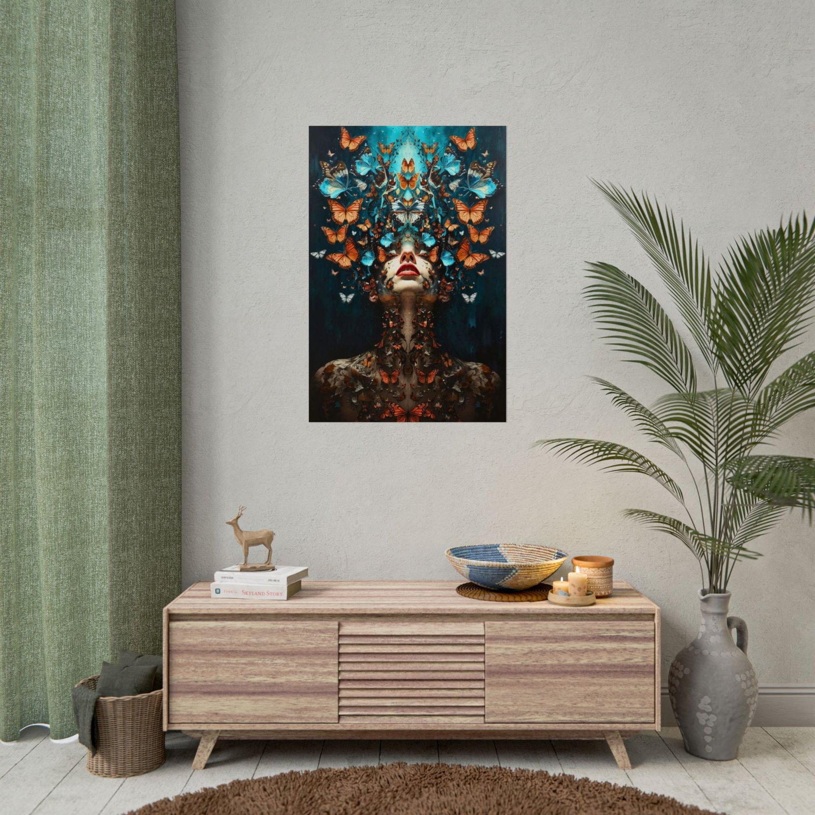 IS_6603 Surreal Butterfly Woman Rolled Poster - Image 3