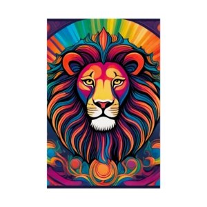 IS_6544 Psychadelic Rainbow Lion Rolled Poster