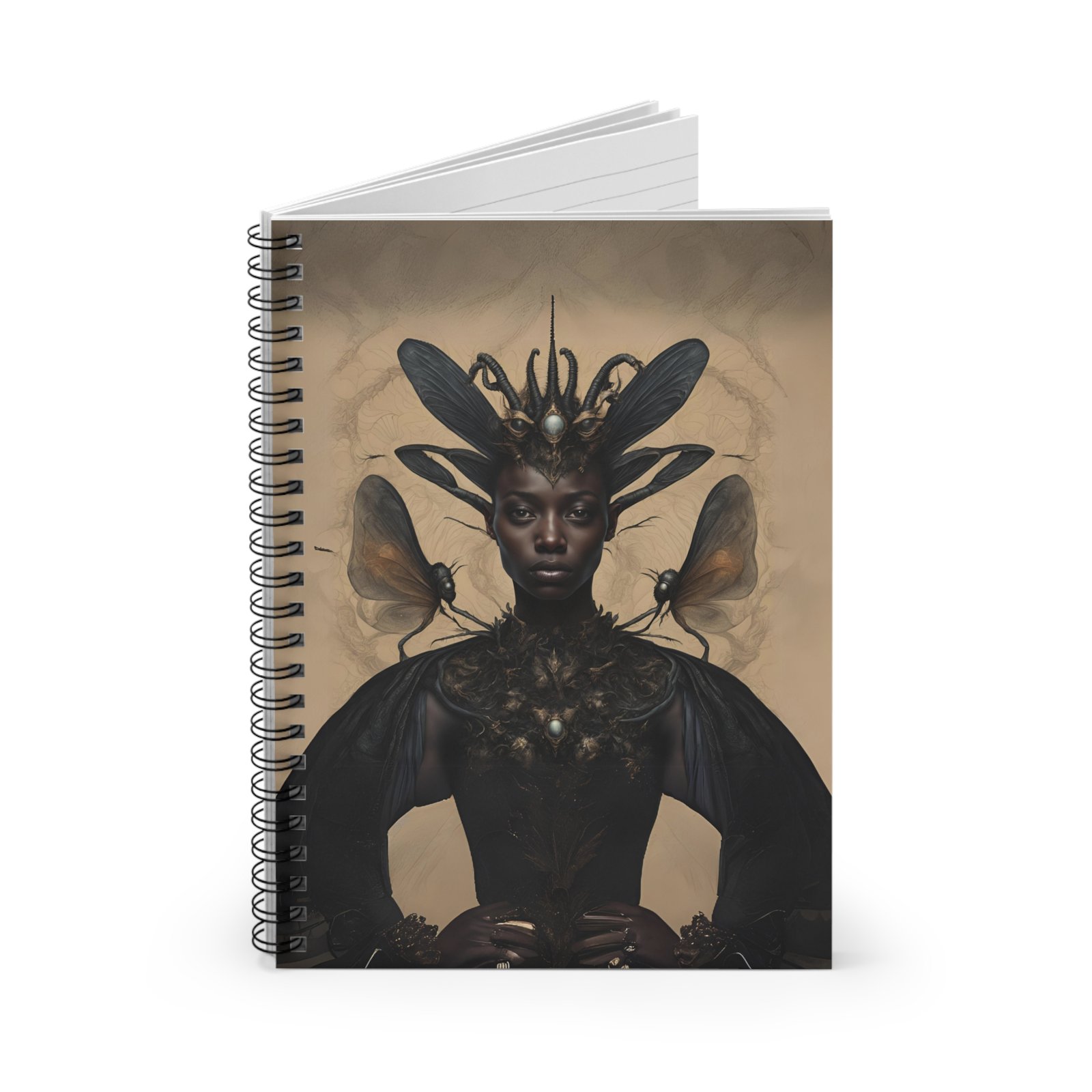 Black Celestial Monarch Portrait Spiral Notebook - Image 2