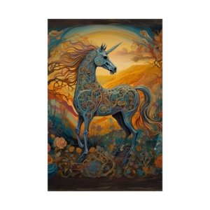 IS_4827 Vibrant Unicorn Rolled Poster