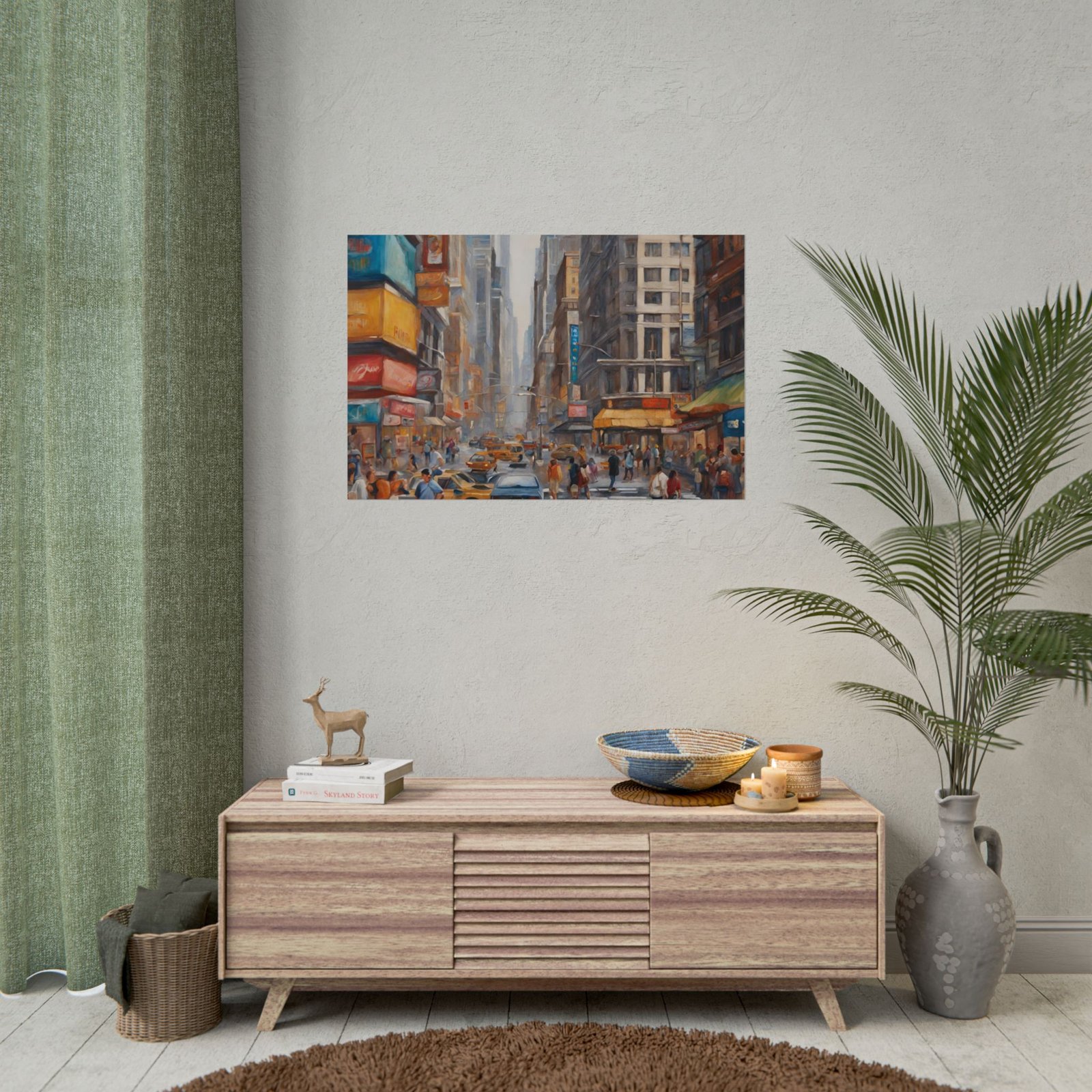 Urban Street Life Cityscape Rolled Poster - Image 2