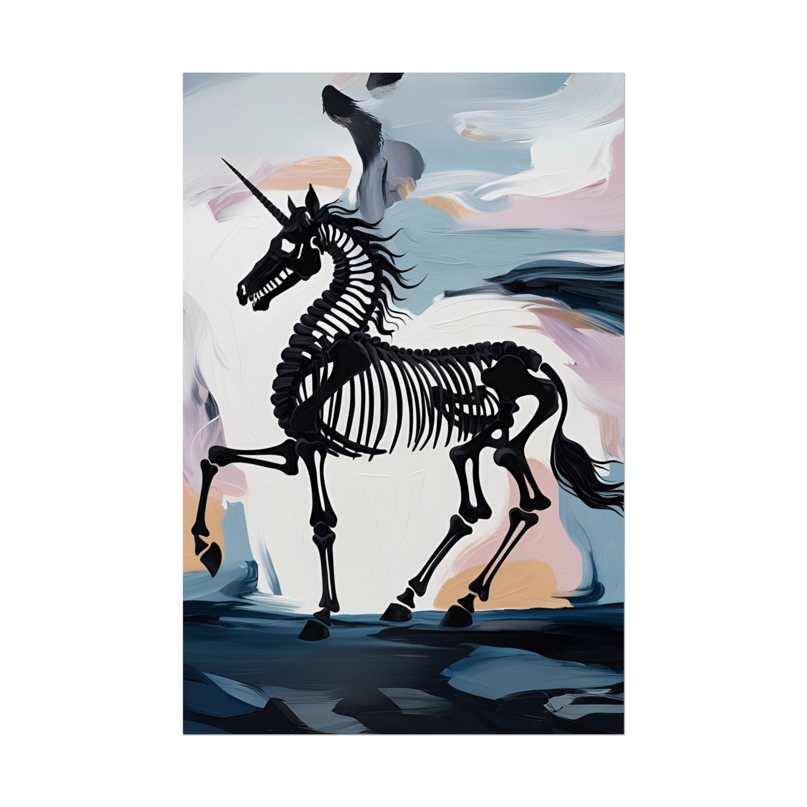 IS_4831 Unicorn Skeleton Rolled Poster