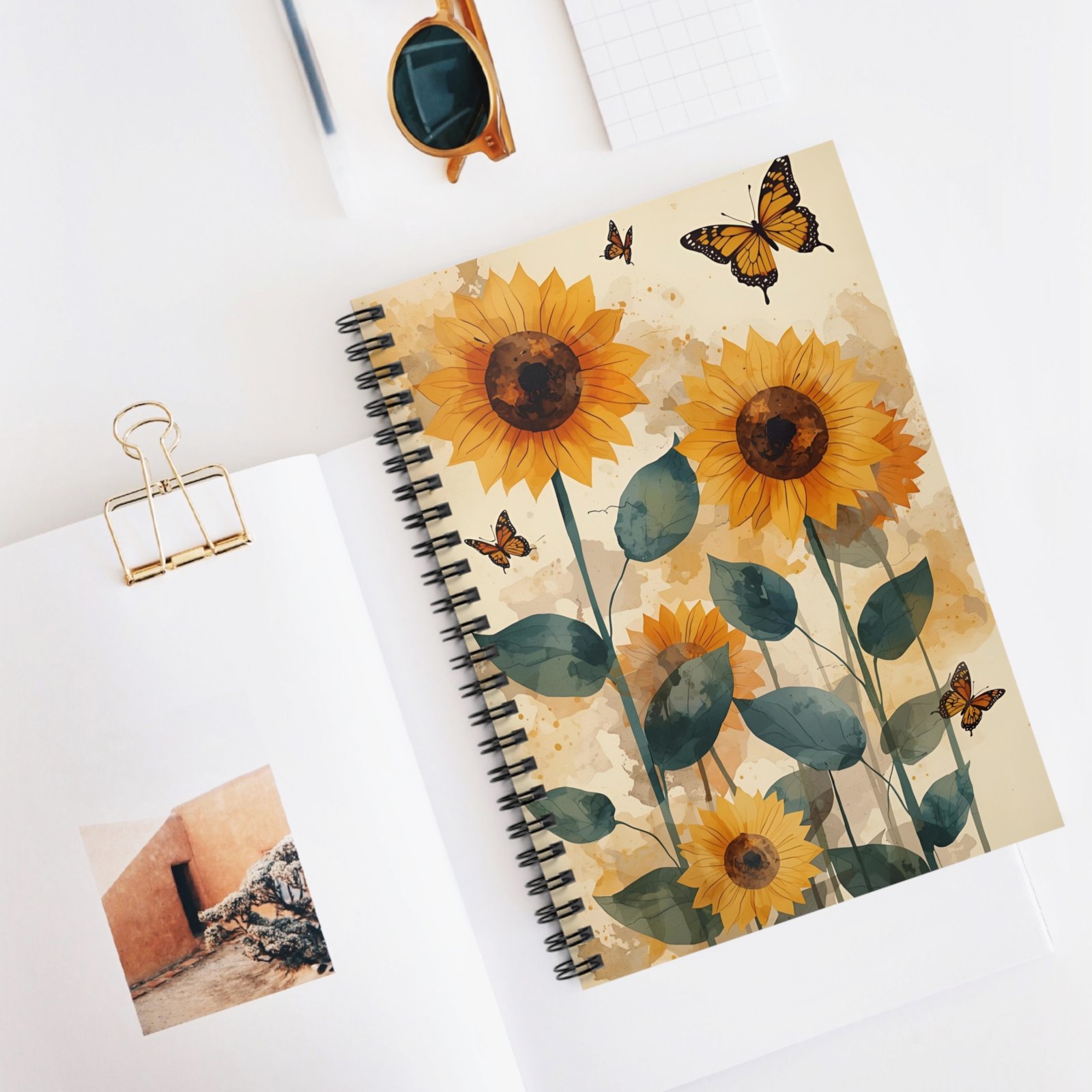 IS_6258 Sunflower & Monarch Spiral Notebook - Image 5