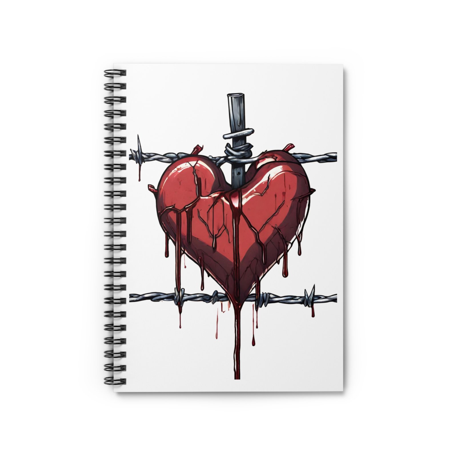 Barbed Wire Heart Spiral Notebook - Image 2